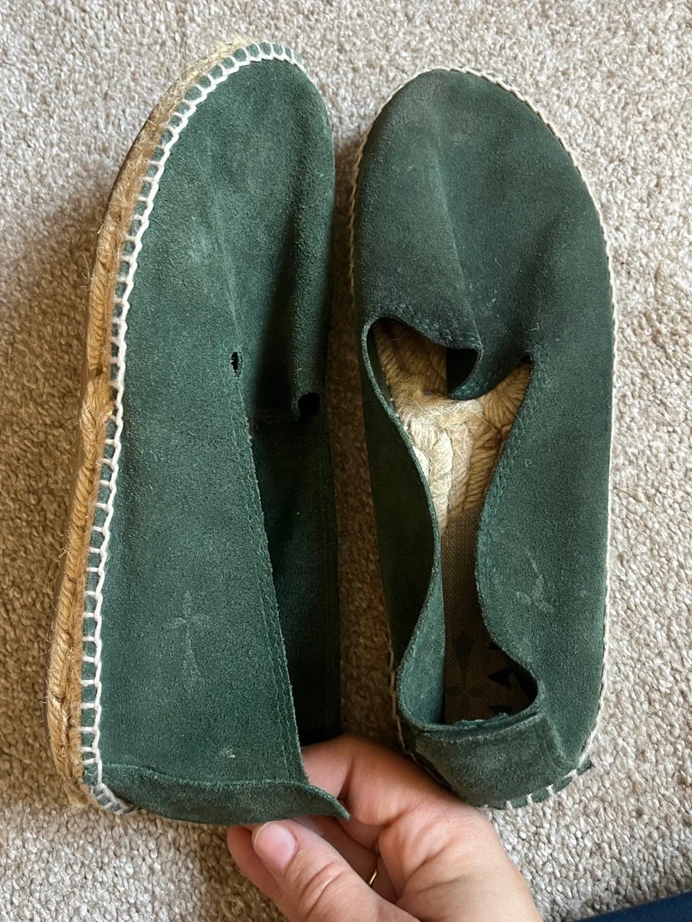 Manebi Green Suede Espadrilles Size 39